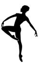 ballerina silhouette on white background Royalty Free Stock Photo