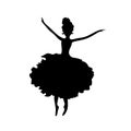 Ballerina silhouette on white background. Female dancer figure. Vector illustration Royalty Free Stock Photo