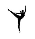 Ballerina silhouette on white background. Vector ballet girl Royalty Free Stock Photo