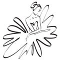 Ballerina sitting. vector