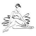 Ballerina sitting. vector