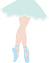 Ballerina. Slender legs in ballet slippers.