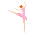 Ballerina stage icon, cartoon style