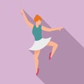 Ballerina stage icon flat vector. Ballet dancer