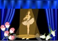 Ballerina at stage illustration