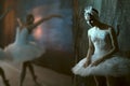 Ballerina standing backstage before going on stage Royalty Free Stock Photo