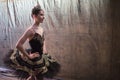 Ballerina standing backstage before going on stage Royalty Free Stock Photo