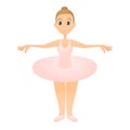 Ballerina standing icon, flat style