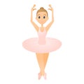 Ballerina standing on toes icon, flat style