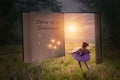 Ballerina story book comes to life in fantasy forest settings with glowing butterflies in meadow