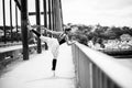 Ballerina in suspended kick Royalty Free Stock Photo