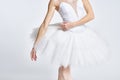 Ballerina white tutu dance exercise performance light background Royalty Free Stock Photo