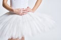 Ballerina white tutu dance exercise performance light background Royalty Free Stock Photo