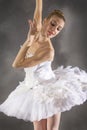 Ballerina in white tutu, dancing in the studio in Connecticut Royalty Free Stock Photo