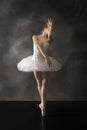 Ballerina in white tutu, dancing in the studio in Connecticut Royalty Free Stock Photo