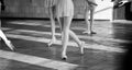 Ballerinas dancing in the ballet hall