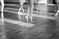 Ballerinas dancing in the ballet hall