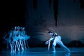 Ballet on the stage in the theater. The play of Tchaikovsky Swan Lake.