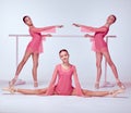 Ballerinas stretching on the bar Royalty Free Stock Photo