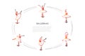 Ballerinas - women dancers in different dancing poses vector concept set