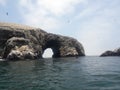 Ballestas islanda Paracas Peru sea lions pelicans penguins rock formations Royalty Free Stock Photo