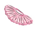 Ballet accessorie. Part of pink ballet dress or tutu skirt. Vector hand drawn sketch style object Royalty Free Stock Photo