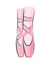 Ballet accessorie. Pink pair of pointe-shoes. Vector hand drawn sketch style object