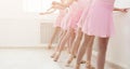 Ballet background, young ballerinas training Royalty Free Stock Photo