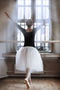 In ballet class-room