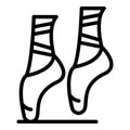 Ballet dance shoes icon, outline style