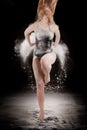 Ballet dancer ballerina white powder Royalty Free Stock Photo