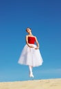 Ballet dancer on beach Royalty Free Stock Photo