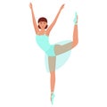 Ballet dancer. Beautiful dancing ballerina, vector illustration Royalty Free Stock Photo