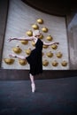 Ballet dancer on the city street Royalty Free Stock Photo