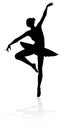 Ballet Dancer Dancing Silhouette Royalty Free Stock Photo