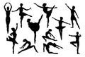 Ballet Dancer Dancing Silhouettes