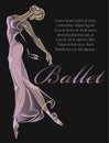 Ballet dancer fashion banner template black design