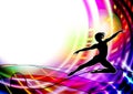 Ballet dancer fitness, aerobics. Rhythmic gymnastics. Vector illustration