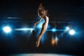 Ballet dancer fly on stage in theater Royalty Free Stock Photo