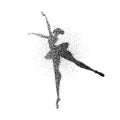 Ballet dancer girl particle splash silhouette Royalty Free Stock Photo