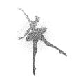 Ballet dancer girl particle splash silhouette Royalty Free Stock Photo