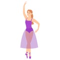 Ballet dancer. Graceful dancing ballerina in beautiful pose, vector illustration Royalty Free Stock Photo