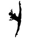 Ballet dancer jumping without tutu ballet dress, lottie. silhouette Royalty Free Stock Photo