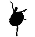 Ballet dancer jumping with tutu ballet dress, lottie. silhouette