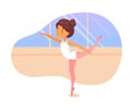 Ballet dancer lesson flat vector illustration