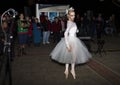 Culpeper, Virginia/USA-10/28/18: Ballet dancer at Christmas tree lighting in Culpeper Virginia.