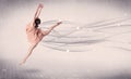 Ballet dancer performing modern dance with abstract lines Royalty Free Stock Photo