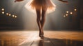 Ballet Dancer Poised Elegantly on Pointe on Stage