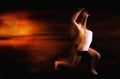 Ballet dancer posing on black studio background Royalty Free Stock Photo