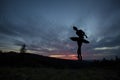 Ballet dancer posing during the sunset Royalty Free Stock Photo